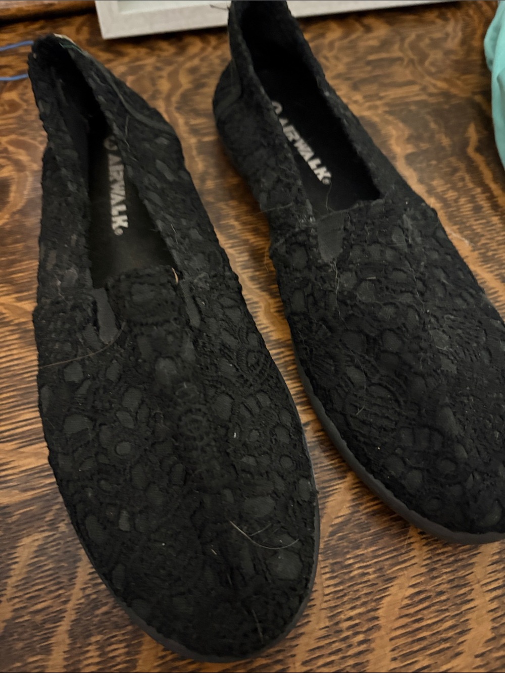 Airwalk Black Lace Slip-On Loafers